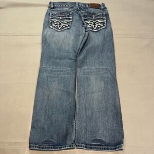 FLYPAPER Men Jean Blue‎ Straight Leg Bootcut Western Indie-34X30-Y2K Skate-4380